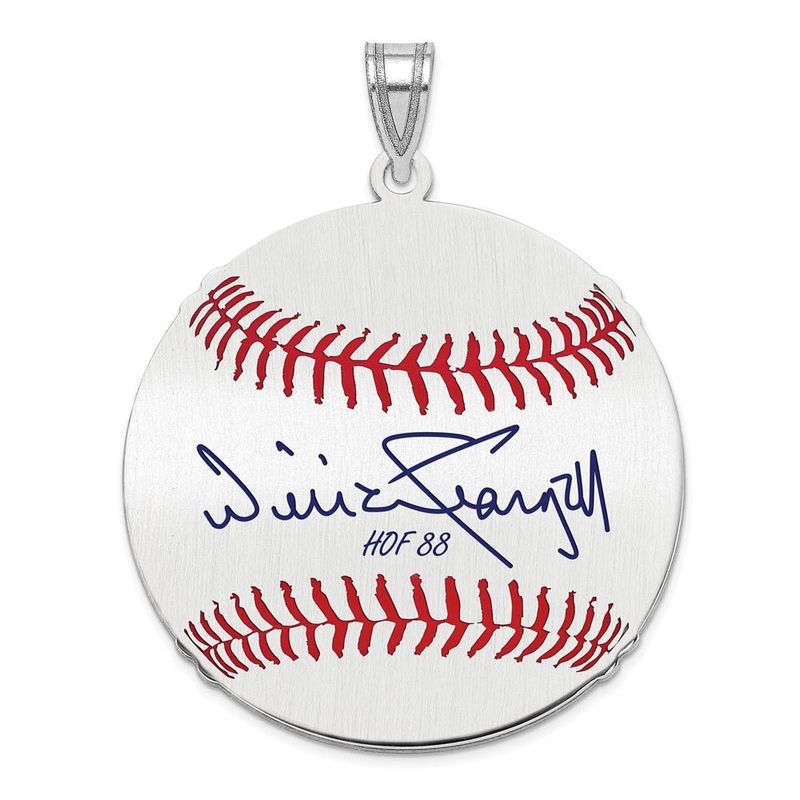 Sterling Silver Willie Stargell Signature Lg Enamel Baseball Pendant